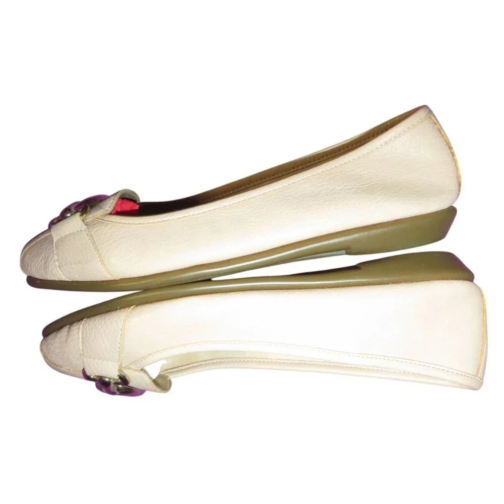 Aerosoles A2 Stich N Turn Technology Vegan Leather Horsebit Ballet Flats size 10